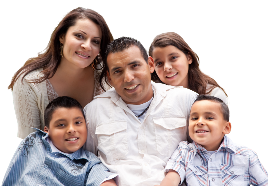 Family with three children